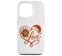 Christmas Paw Love Heart Santa Dog Mom Funny Pet Lover Dogs Custodia per iPhone 13 Pro