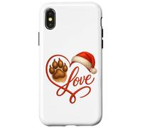 Christmas Paw Love Heart Santa Dog Mom Funny Pet Lover Dogs Custodia per iPhone X/XS