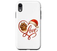 Christmas Paw Love Heart Santa Dog Mom Funny Pet Lover Dogs Custodia per iPhone XR