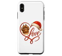 Christmas Paw Love Heart Santa Dog Mom Funny Pet Lover Dogs Custodia per iPhone XS Max