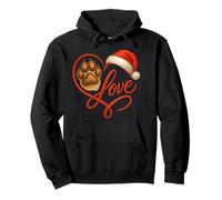 Christmas Paw Love Heart Santa Dog Mom Funny Pet Lover Dogs Felpa con Cappuccio