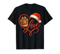 Christmas Paw Love Heart Santa Dog Mom Funny Pet Lover Dogs Maglietta