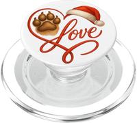 Christmas Paw Love Heart Santa Dog Mom Funny Pet Lover Dogs PopSockets PopGrip per MagSafe