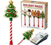 Christmas Payment Wand,3D Printed Christmas Tap-To-Pay Wand，A | Christmas Tree Magic Wand with Candy Cane Handle, 3D Printed Credit Card Holder, Magical Holiday Gift for Credit Card