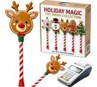 Christmas Payment Wand,3D Printed Christmas Tap-To-Pay Wand，D | Christmas Tree Magic Wand with Candy Cane Handle, 3D Printed Credit Card Holder, Magical Holiday Gift for Credit Card