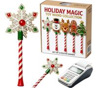 Christmas Payment Wand,3D Printed Christmas Tap-To-Pay Wand，G | Christmas Tree Magic Wand with Candy Cane Handle, 3D Printed Credit Card Holder, Magical Holiday Gift for Credit Card