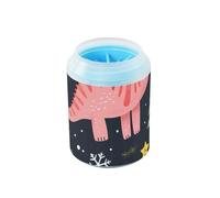 Christmas Peach Dinosaur Presente Portatile Paw Cleaner Spazzola in Silicone Morbido Piedi Macchina per la Pulizia per Cani e Razze di Gatti di Piccola Taglia Media