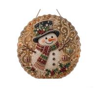 Christmas Pearl Art Kit 20,3 cm pizzo bordo acrilico fai da te | Acrilico e metallo, perline di perle 3D, catena pronta da appendere, simboli trasparenti, decorazione per la casa festiva