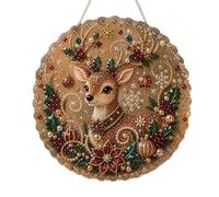 Christmas Pearl Diamond Painting Suncatcher Kit for Adults, 8 Inch (#B) | Create 3D pearl artwork on a lace-edge acrylic board, then hang the finished Christmas ornament from the attached chain.