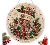 Christmas Pearl Diamond Painting Suncatcher Kit with Hanging Chain (D)