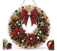 Christmas Pearl Diamond Painting Suncatcher Kit with Hanging Chain (H)