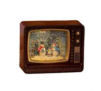 Christmas per tv Music Box With Falling Snow Light Ornament Christmas | PC Material, 3 Styles (Santa, Snowman, Elk), USB Or per battery Powered, Soothing Melodies, Calming Decor For Holidays