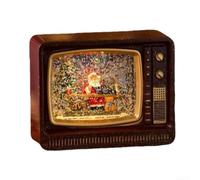 Christmas per tv Music Box With Falling Snow Light Ornament Christmas | PC Material, 3 Styles (Santa, Snowman, Elk), USB Or per battery Powered, Soothing Melodies, Calming Decor For Holidays