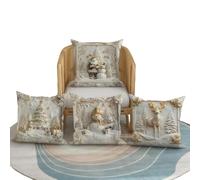 Christmas Pillow Covers Set of 4 - Holiday Cushion Covers with Hidden Zipper, Single-Side HD Print, Soft Durable Linen-Blend for Sofa Couch Bed Winter Farmhouse Home Décor(20in)