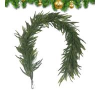 Christmas pine garland, artificial Christmas greenery garland made of PVC, dense fir garlnd for door, window & indoor-outdoor decoration, festive decorative garlnd for Christms & winter
