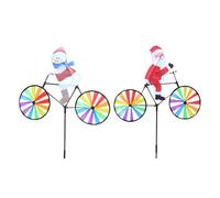 Christmas Pinwheels - Waterproof Outdoor Yard Spinner Set Seasonal Garden Figurine Stakes | Festive Santa Snowman Display For Winter Holiday Event Outdoor Showcase Collection Unit Winter Scene