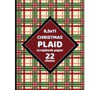 Christmas Plaid Scrapbook Paper: Red, Green Holiday Gingham Pattern for Crafts, Collages, Invitations, DIY Projects, Cards, Decoupage - 22 Sheets - 1 Design