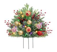 Christmas Planter Filler Outdoor - Outdoor Christmas Trees For Porch | Artificial Planter Bushes With Tripod Stake, Home Decorations For Apartment Offices Cemetery School Dormitory