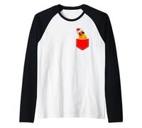 Christmas Pocket Santa Sun Conure for Parrot Birds Lovers Maglia con Maniche Raglan