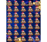 Christmas poo planner, notebook, journal: cute emoji, funny shit image, perfect for school, college, work | 100 wide Lined pages: Christmas gift idea for kids, teens and adults
