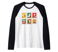 Christmas Postage Stamp Duck Holiday Cheer Maglia con Maniche Raglan