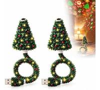 Christmas Projector Light Plug and Play HD Christmas Projector (Green(2pc)) | USB Powered Christmas Night Light with 6+ Holiday Patterns, Flexible Tree Lamp for Bedroom, Ceiling, Desk & Holiday Decor