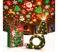 Christmas Projector Light Plug and Play HD Christmas Projector (Green#3) | USB Powered Christmas Night Light with 6+ Holiday Patterns, Flexible Tree Lamp for Bedroom, Ceiling, Desk & Holiday Decor