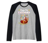 Christmas Pugs for Everybody Santa's Sleigh Pug Dog Lover Maglia con Maniche Raglan