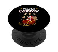 Christmas Pugs For Everybody Santa's Sleigh Pug Dog lover PopSockets PopGrip Adesivo