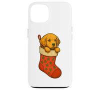 Christmas Puppy in Stocking Cute Holiday Dog Winter Custodia per iPhone 13