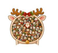 Christmas Puzzle - Wooden Animal Interactive Desk Decor & Frame | 100 pezzi | Festive Canine Wooden Display Puzzle con cornice e supporto | Acrilico Cover Animal Jigsaw Decor for Dog Lovers