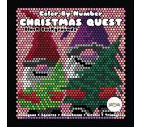 CHRISTMAS QUEST Color By Number (Black Backgrounds): hidden picture activity color by number coloring book for adults and teens