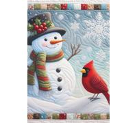 Christmas Quilt Notebook: Vintage Patchwork Snowman & Cardinal Cover | 6 x 9 College Ruled Notebook | 120 Lined Pages | Matte Finish Holiday Journal | Cozy Winter Gift #4
