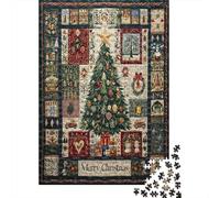 Christmas Quilt Pattern Puzzle Giochi 1000 Pezzi Per Adulti Arte Interesting Puzzle Adulti Idea Regalo Per 38x26cm/1000pcs