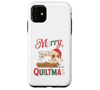 Christmas Quilting Machine with Xmas Light Merry Quiltmas Custodia per iPhone 11