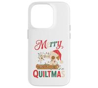 Christmas Quilting Machine with Xmas Light Merry Quiltmas Custodia per iPhone 14 Pro