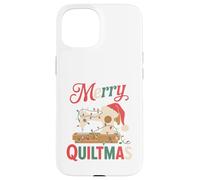 Christmas Quilting Machine with Xmas Light Merry Quiltmas Custodia per iPhone 15