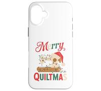 Christmas Quilting Machine with Xmas Light Merry Quiltmas Custodia per iPhone 16 Plus