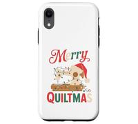 Christmas Quilting Machine with Xmas Light Merry Quiltmas Custodia per iPhone XR