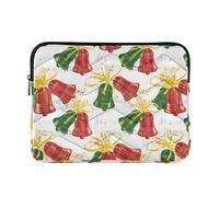 Christmas Red Green Bells Xmas Cute Laptop Cases Laptop Protective Sleeve Tablet Trasporto Travel Computer Cover per Computer Pro 14 Pollici Custodia Universale Media