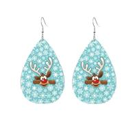 Christmas Reindeer And Snowflakes Orecchini Da Donna Moda Orecchini In Pelle Leggera Pendenti Per Festa Della Mamma Cosplay Decorazioni