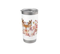 Christmas Reindeer Merry and Bright Festive Celebration Bicchiere termico in acciaio inox doppia parete