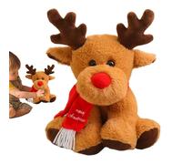 Christmas Reindeer Plush Pillow, 11.8 Inch Soft Stuffed Deer Toy, Festive Elk Plush Animal, Holiday Home Decoration, Sofa Bed Table Ornament, Kids Adults Gift, Cute Christmas Decor