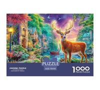 Christmas ReindeerDynamic 1000-Piece Jigsaw Puzzles for Adults A Treasury of Challenging Puzzle Games for Women And Men - An Excellent Shared Hobby for Adults And Kids Age 12 Years And Up 70x50cm/100