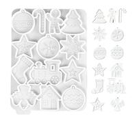 Christmas Resin Molds - Ciondolo in silicone per ciondoli e ciondoli | With Hole Silicone Christmas Pendant Resin Mold Holiday DIY Keepsake Handmade Crafts Making Tree Winter Home Decor