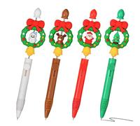 Christmas Retractable Gel Pens, Christmas Elk Pens, 4 Pieces Cartoon Wreath Design Decor For Writing Note Journaling Drawing Annotating Teachers Student Offices Planner Notebook