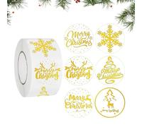 Christmas Reward Stickers, Winter Tree & Snowflake Labels, Thin Self-adhesive Sticker Roll 500 Count, Smooth Peel Holiday Decals For Crafts & Prizes, Festive Sticker Set With Usage For Classroom Kids