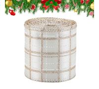 Christmas Ribbon, 2.18 Yard Decorative Fabric For Gift Wrapping | Festive Christmas Ribbon For Diy Sewing, Gift Boxes, Hair Bows, Wreaths, Bouquets, Wedding Decorations, Birthday Parties, Cak
