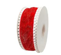 Christmas Ribbon - Ribbon | Christmas Tree Ribbon | 2,5 Inches Handmade Craft Wrap | Fabric | Christmas Handmade Craft Wrap With Snow Trim 10 Yards For Dress Sash
