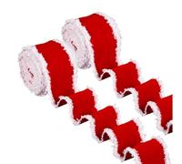 Christmas Ribbon - Rustic Burlap Decorative Set for Holiday Crafts, 2 Pieces Winter for Crafts and Wreaths Ribbon for Tree Garland Table Centerpiece, Wedding, and Family Celebrations